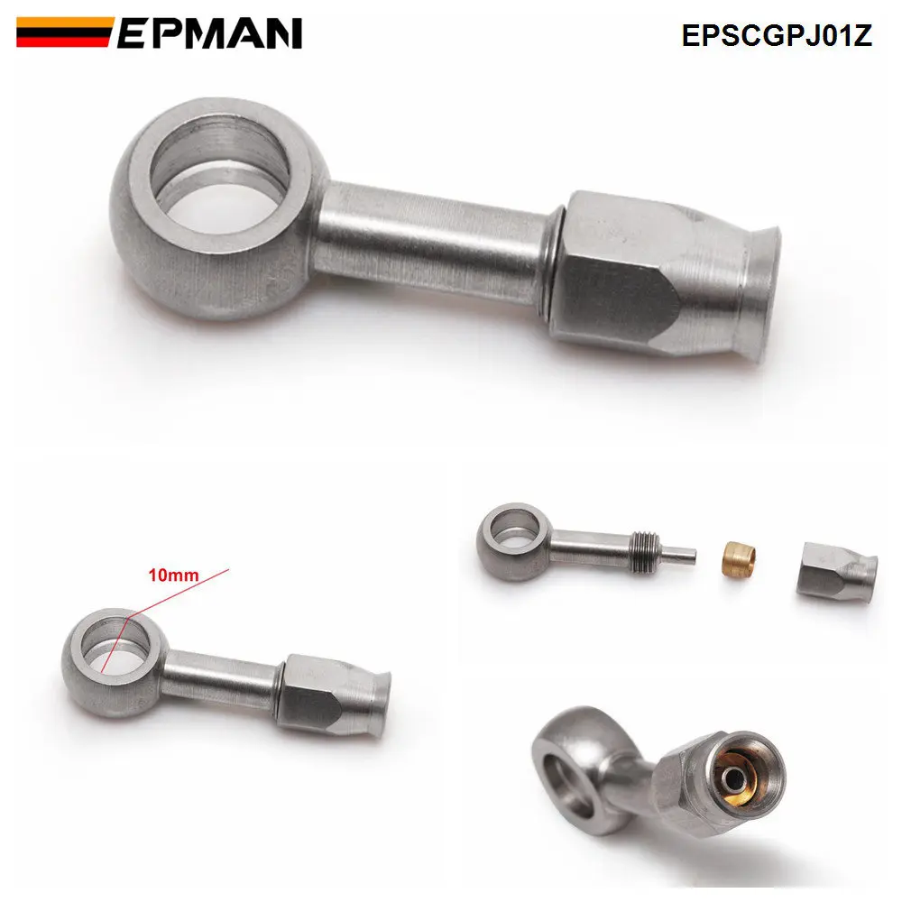 Epman 1 pc an3 de aço inoxidável para um-3 em linha reta freio giratório mangueira termina montagem do carro epscgpj-1