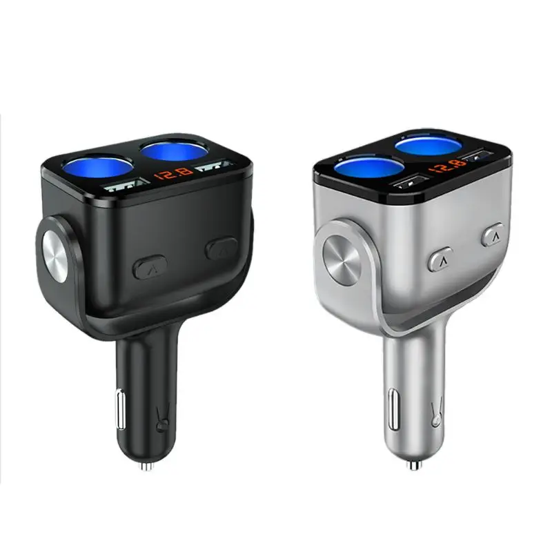 QC3.0 автомобильный зарядный конвертер двойной USB прикуриватель разветвитель гнездо адаптер подходит для 12 в 24 в 90 Вт Светодиодный монитор напряжения Авто Ac