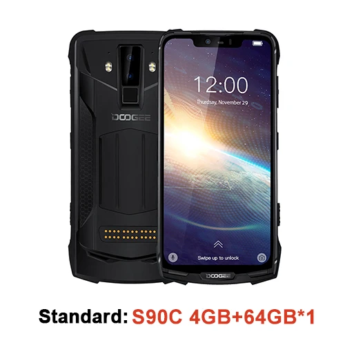 Standard DOOGEE S90C IP68 модульный прочный мобильный телефон 6,18 дюймов дисплей Helio P70 Восьмиядерный 4 Гб 64 Гб 12V2A 5050 мАч 16MP+ 8MP Android 9,0 - Цвет: Standard