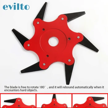 

6 Blades Cutter Head Grass Trimmer Brush 65Mn Weed Brush Cutting Head Garden Power Tool Accessories for Lawn Mower Garden Supply