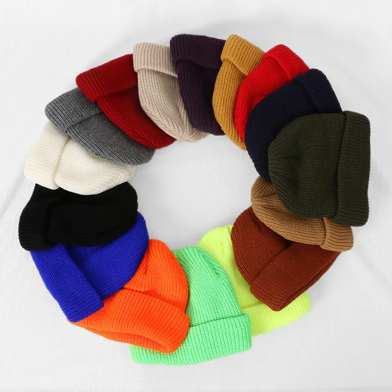 

Warm Winter Hats for Women Beanies Solid Knitted Hat Female Beanie Caps Fisherman Docker Beanie Hat Ladies Casual Cap