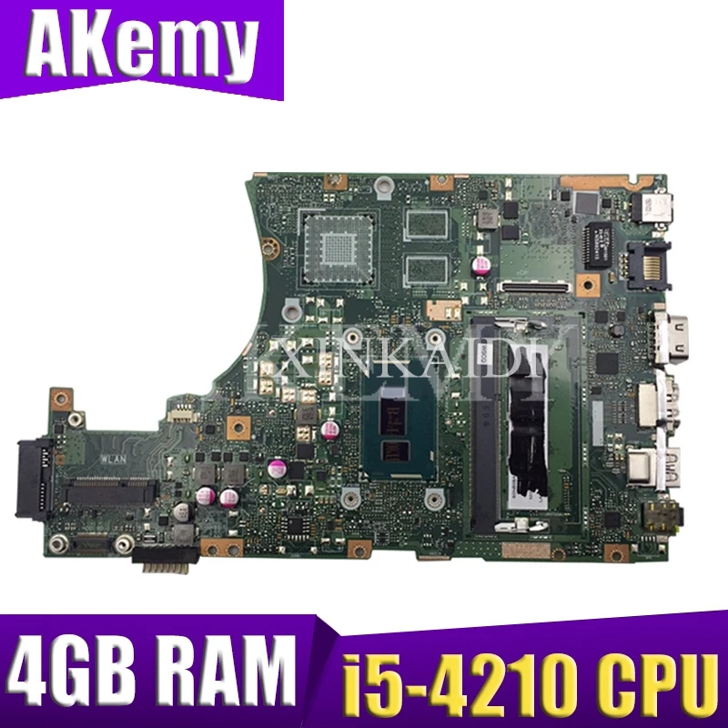 AKEMY X455LA материнская плата для ноутбука ASUS X455LAB X455LJ X455LD X455LF X455LB материнская плата ТЕСТ ОК i5-4210 процессор 4 Гб ОЗУ