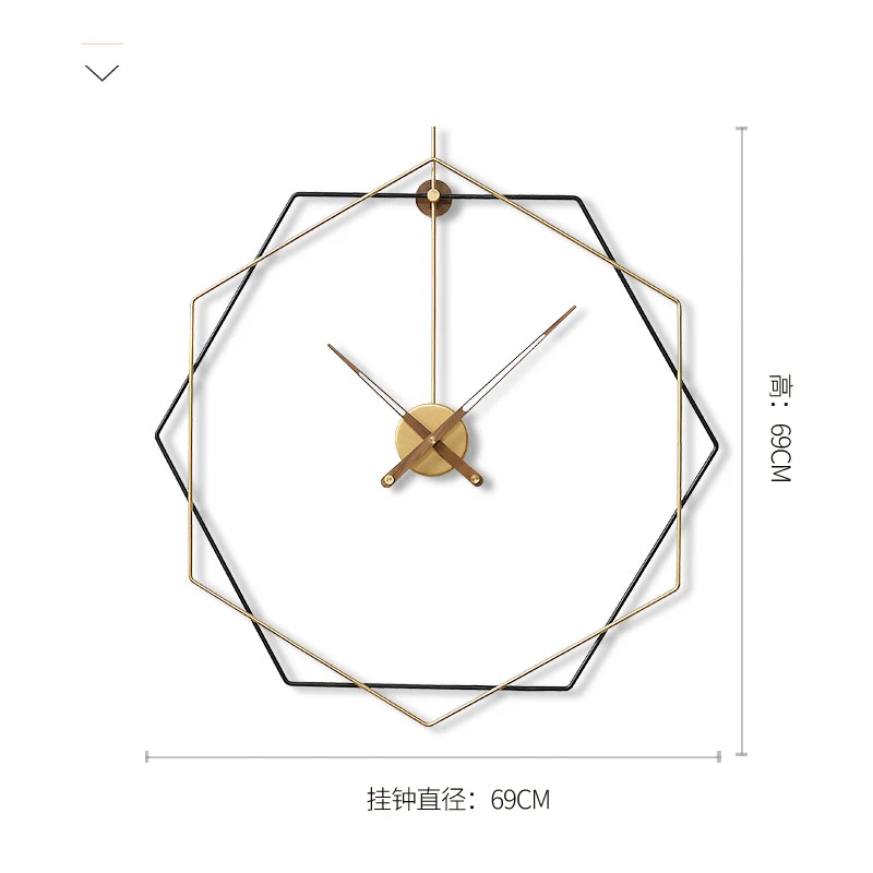 Hoshine современный дизайн металла настенные часы Европа краткое Reloj сравнению креативные настенные часы большой Saat для украшения дома - Цвет: Black 1