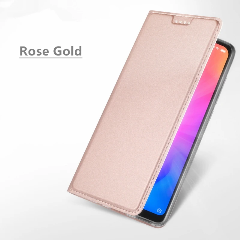 Кожаный чехол для спортивной камеры Xiao mi Red mi Note 8 8A 7 7A 5 6 4X Pro 4 6A 5A S2 Чехол-книжка на магнитной застежке с Книга чехол на Xiaomi mi A3 A2 9 Honor 8 Lite 9 Pro - Цвет: Rose Gold