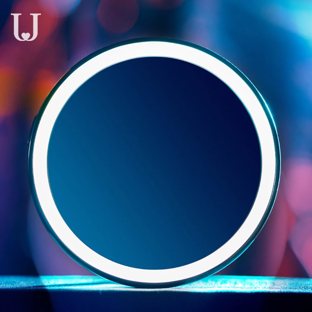 

J&J LED Makeup Mirror LED Mini Makeup Mirror Hand Held Fold Small Portable Micro USB Cosmetic Mirror LED Light Up Portable