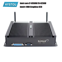 Hystou Мини ПК 8th Intel Core промышленный безвентиляторный i5 8250U i7 8550U Windows 10 DDR4 HDMI DP 4K RS232 HTPC NUC Dual Lan m2 wifi