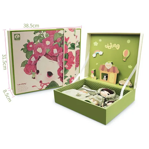 Кукла Ddung Подлинная Корейская Подарочная коробка Набор 18 см 9 см одевание кукол BJD прекрасная девочка Классическая коллекция День Святого Валентина день рождения - Цвет: Green SET