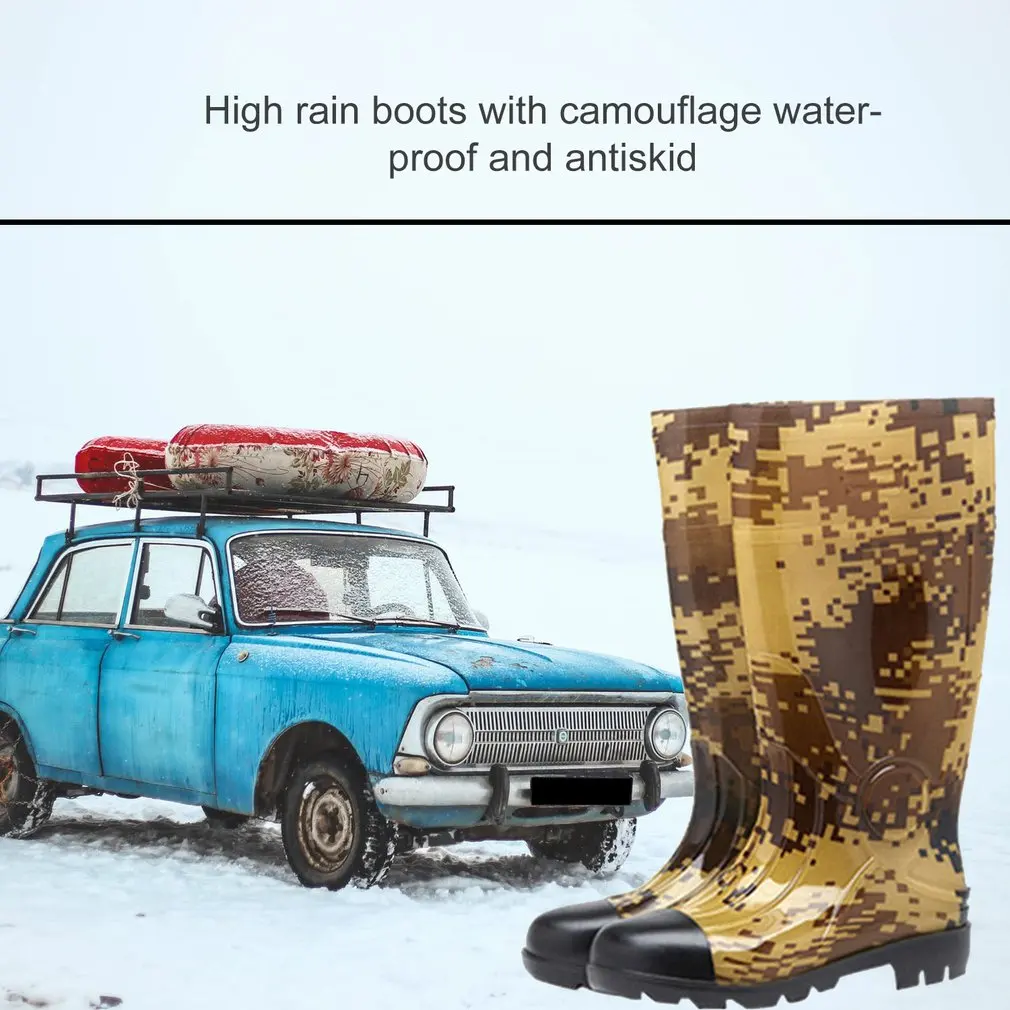 Новинка; обувь для дождливой погоды; нескользящие водонепроницаемые сапоги на нескользящей подошве; резиновая Удобная уличная водонепроницаемая обувь с высоким берцем