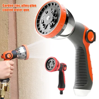 

Garden Hose Nozzle High Pressure Water Hose Spray Nozzle 10 Patterns for Outdoor Watering Car Washing Pets Showering DTT