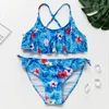 2022 maillot de bain fille Deux Pièces Enfants de Maillots De Bain maillots de bain Enfants Répartis Creux Falbala Bikini Ensembles maillot de bain G1-CZ912 ► Photo 3/6