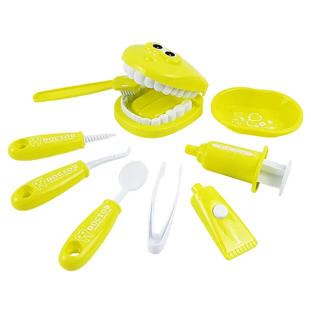 9Pcs/set Brushing Practice Kids Pretend Play Toy Dentist Check Teeth Model For Doctors Role Play juegos educativos para niños 4