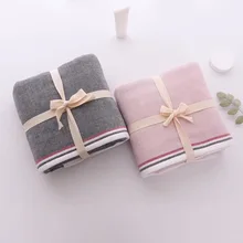 Производители оптом мягкое абсорбирующее свежее MUJI-style хлопок простой цвет Марлевое банное полотенце подарок непроданный товар, подарок