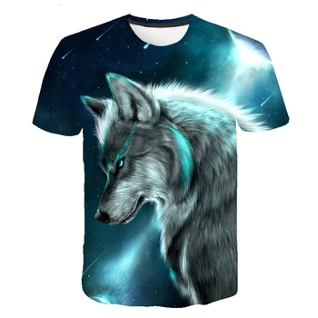 

3D Print Animal TShirt Mens Summer Fashion 3D Men's t shirt Tops O-Neck Short Sleeve Wolf T-Shirt Male Clothing