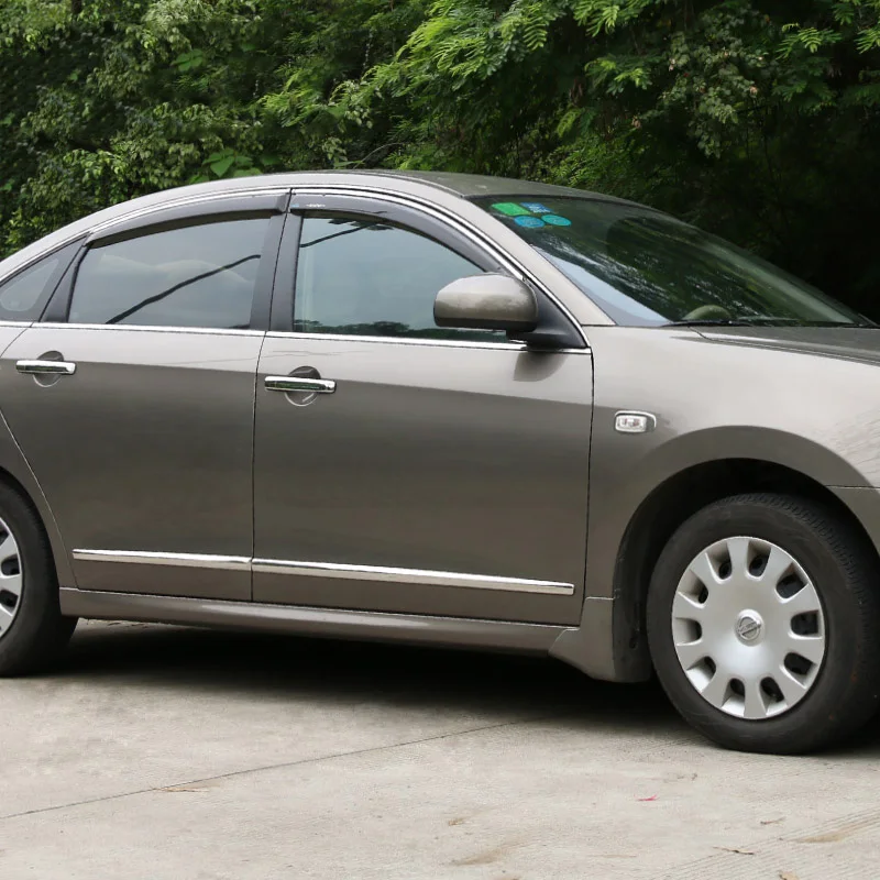 От 2012 до для nissan sylphy, отделка корпуса из нержавеющей стали, боковая прокладка для двери, декоративные аксессуары против царапин