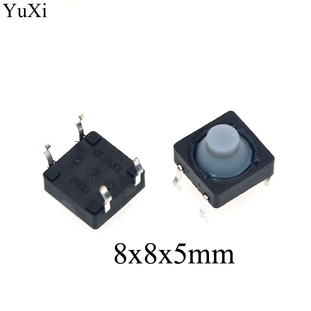 YuXi 8x8x5 5 мм 4PIN Проводящий силиконовый беззвучный тактильный такт Кнопочный