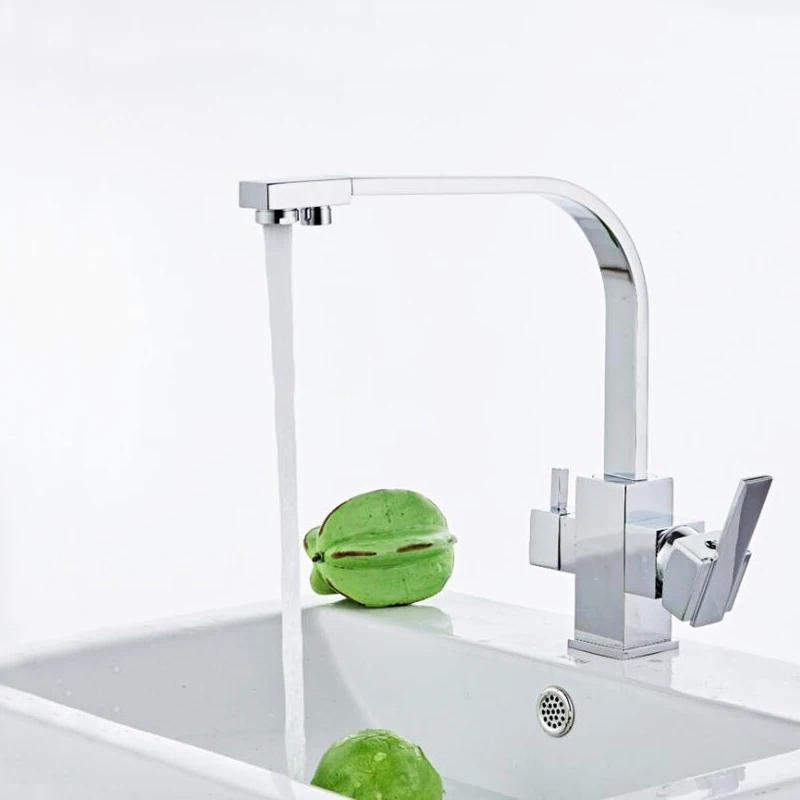 

Black and Chrome Color Brass Material Hot & Cold and Drinking Water of 2 Function Tap