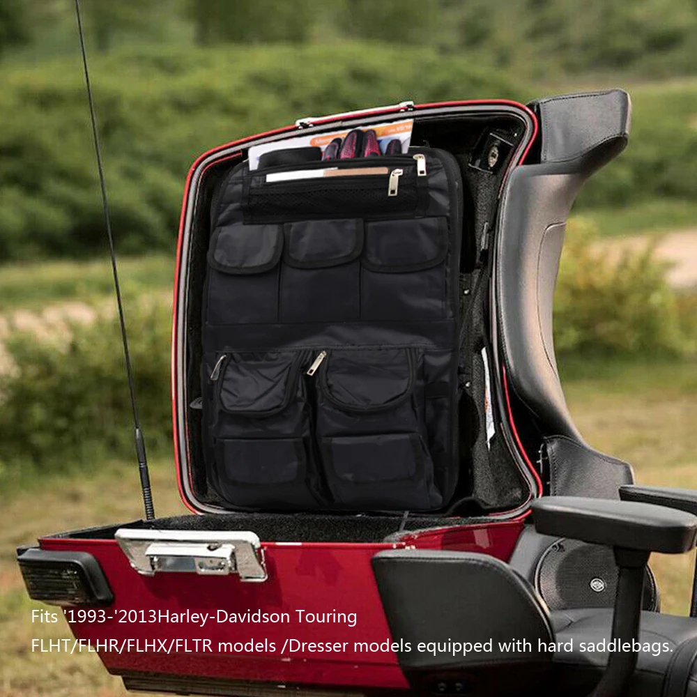 Черная сумка для седла мотоцикла дорожный органайзер Харлей FLHR FLHTC FLHX FLTR Road King
