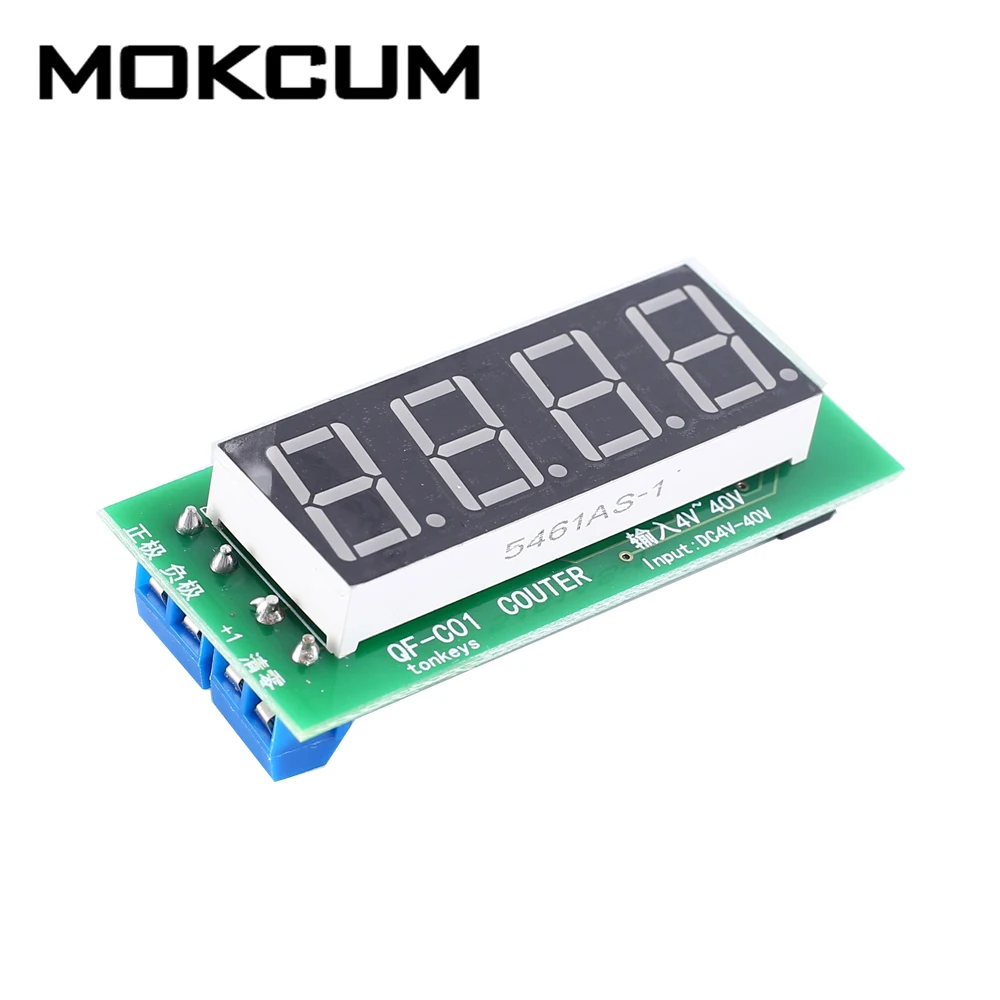DC 5V 12V 36V триггер счетчик аккумулятор 4 разрядный красные синие 0.56in цифровая