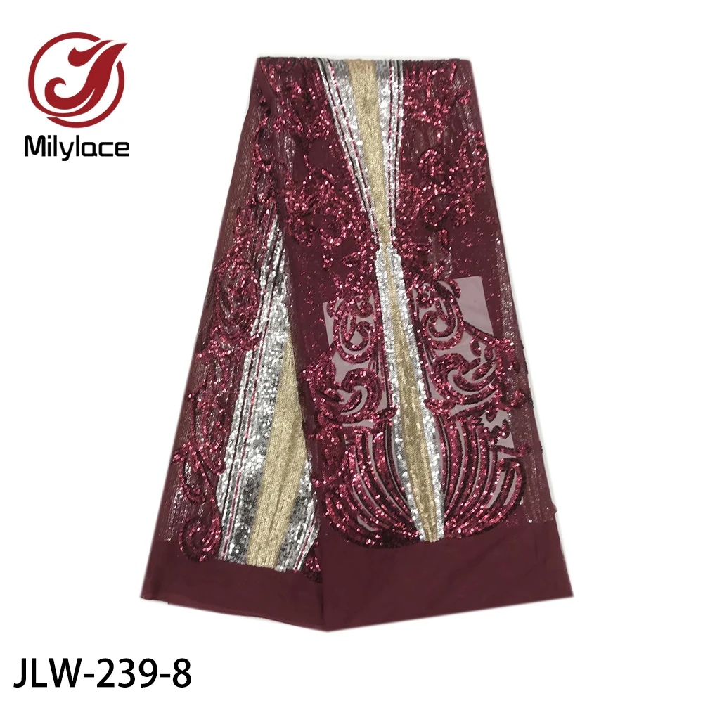 Milylace, модные французские кружевные ткани, 5 ярдов, смешанные цвета, Тюлевая кружевная ткань с блестками, блестящее Сетчатое кружево для вечерних платьев, JLW-239