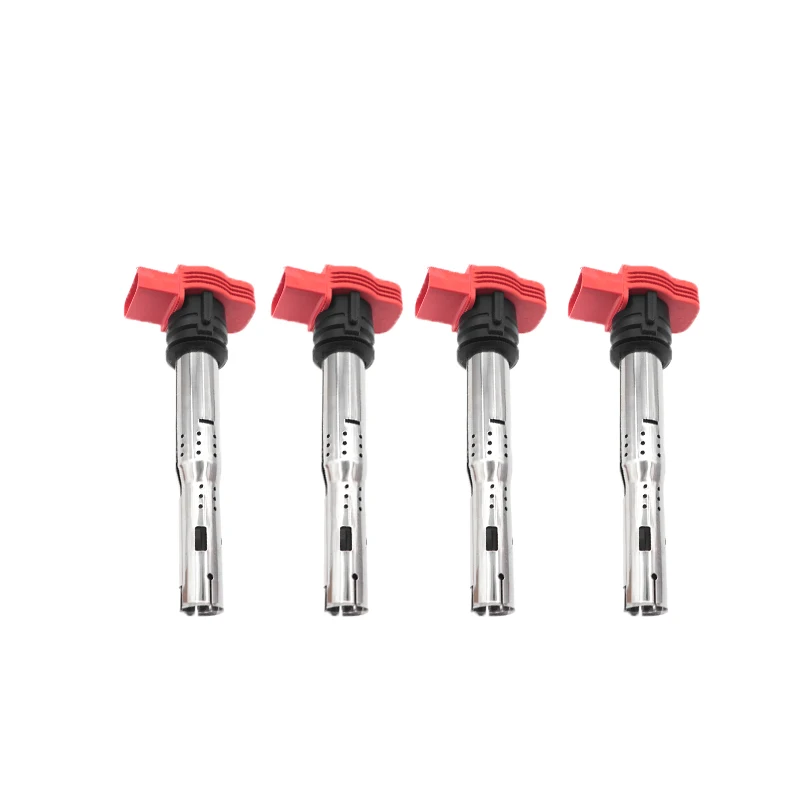 US $60.10 Ignition Coil Spark Plug Connector Red Ignition Nozzle 4 pcs for Audi A4 A5 A6 A7 A8 Q5 Q7 R8 06E905115E 07K905715F Accessories