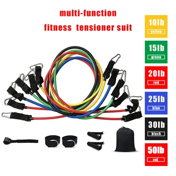 

12pcs/set Elastic TPE Resistance Bands Multi Functional Fitness Equipment