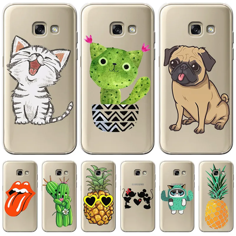 Мультяшный кот собака для Samsung Galaxy A9 A8 A7 A6 A5 A3 A10 A30 A20 A50 A70 A60 A40 A20E 2016 2017 2018 чехол