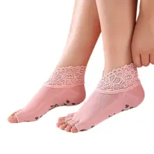 Новинка, 2 шт., женские нескользящие носки для йоги, с открытой спиной, силиконовые Нескользящие носки с 5 пальцами, женские хлопковые носки для балета, танцев, тренажерного зала, фитнеса, пилатеса