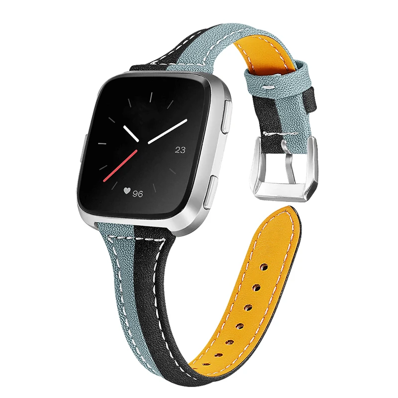 Для Fitbit Versa 2/Lite/Blaze Бизнес Стиль из искусственной кожи холст ремни Регулируемая длина Смарт часы Идеальная замена ремешок