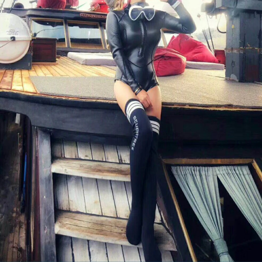 1.5mm Neoprene Women Diving Long Socks Water Sport Scuba Swim Snorkeling Surfing Wetsuit Booties Beach Dive Stocking Fin Sock