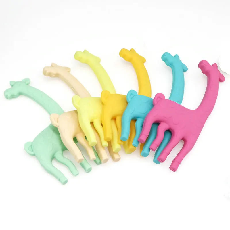 Silicone Giraffe Teether Baby Teething Toy DIY Chewable Pendant Food Grade BPA Free | Мать и ребенок