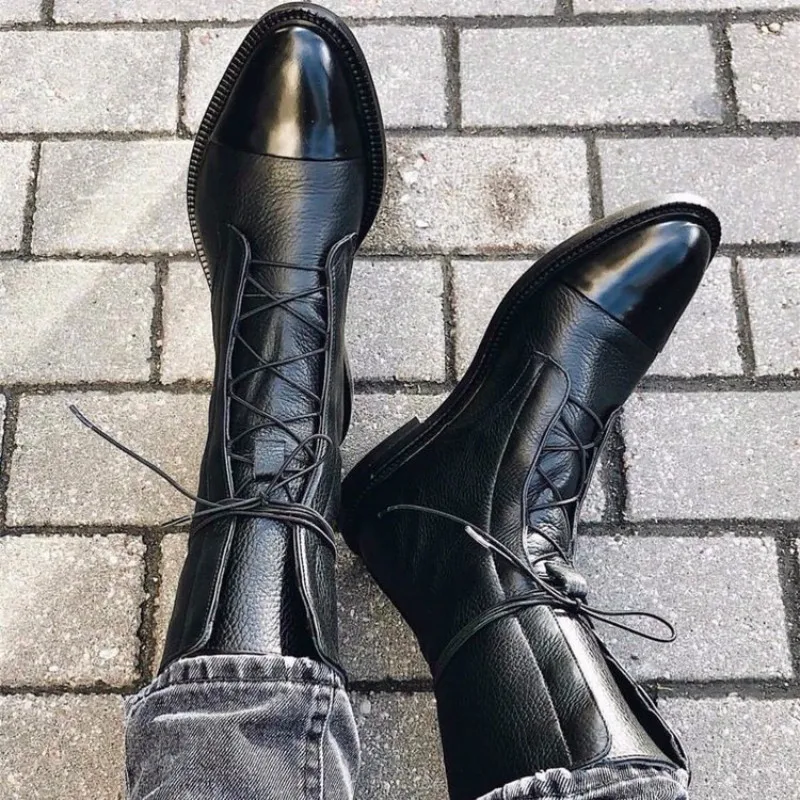 Новое поступление; военные ботинки из натуральной кожи; женские мотоциклетные ботинки в готическом стиле; ботинки в стиле панк; женская обувь; размер 40