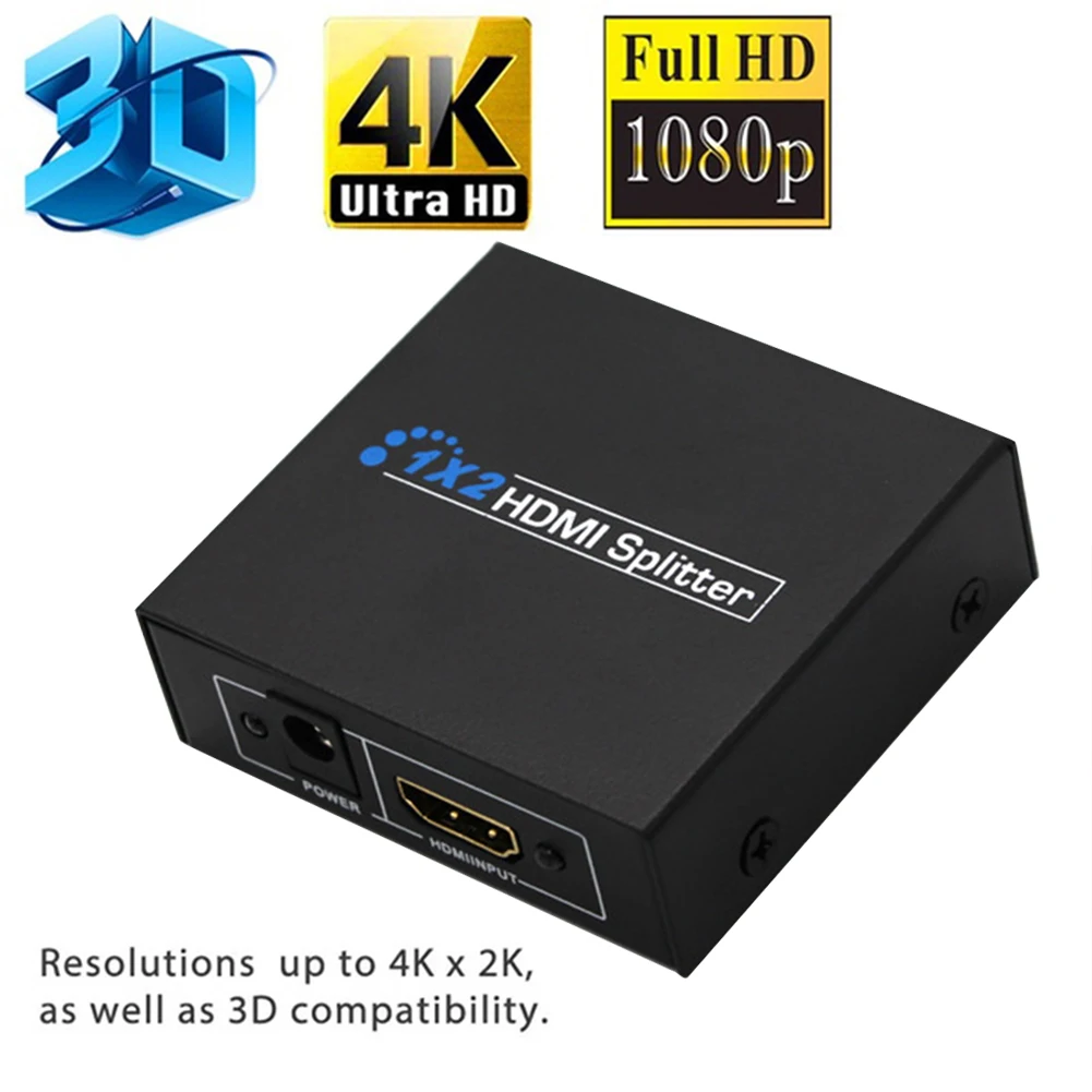 Full HD 1080P US Plug видео дистрибьютор аудио передача системы домашнего кинотеатра офис 1 в 2 Выход разделитель HDMI
