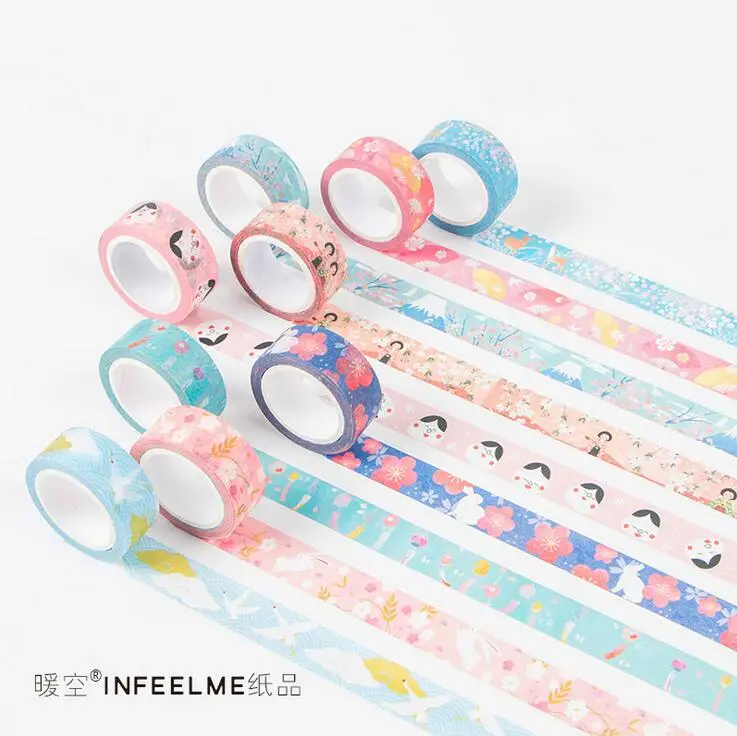 Infeel. Me, японское украшение для ногтей, декоративная лента васи, сделай сам, скрапбукинг, маскирующая лента, школьные офисные принадлежности