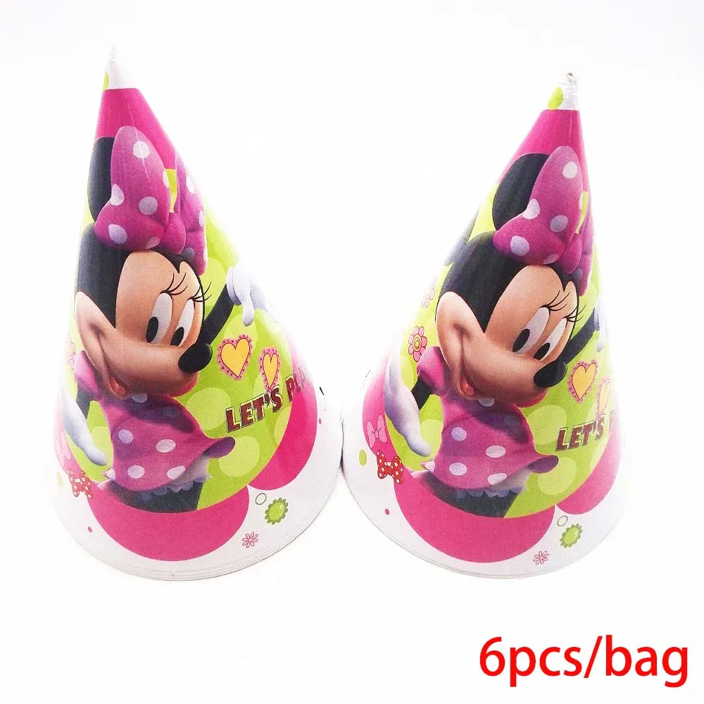

6pcs /bag minnie mickey mouse Caps Theme Party For Kids/Boys Happy Birthday Decoration Theme Party favor minnie party supplies