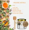 Mini Hexagonal Glass Honey Jars - Small Honey Jars - Honey Jars with Gold Lids for Baby Shower, wedding and Party Favors 3