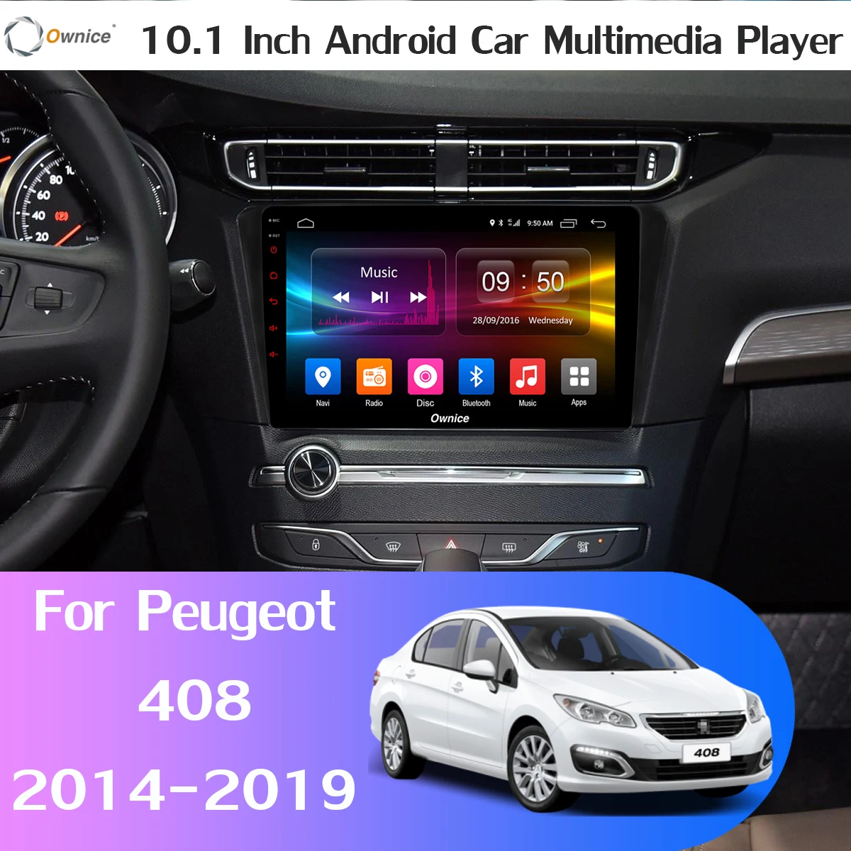 Sale 360° Panoramic 4×Camera 4G LTE Android 9.0 4G+64G Car Multimedia Player CarPlay DSP GPS Radio for Citroen Peugeot 408 2014-2019 1