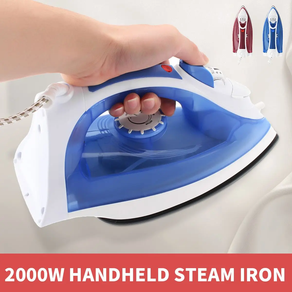 

2000W Handheld Household Steam Iron Charging Steam Iron Non-Stick Coating Base Plate with Steam Button Spray Ironing Machine
