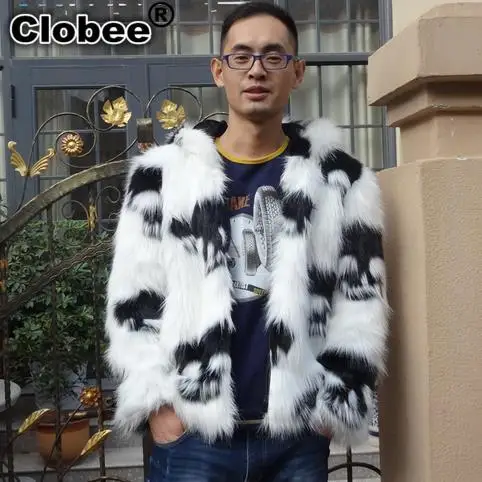 Зимнее пальто из искусственного меха, куртки для мужчин, меховая парка с длинным рукавом, куртки размера плюс, плотное меховое пальто с капюшоном WR642