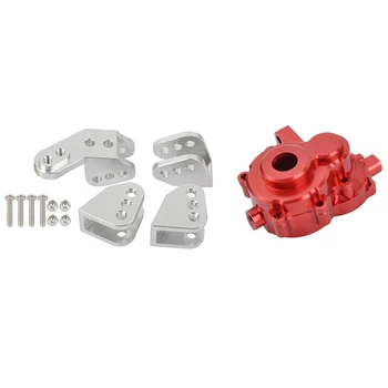 

2 Set Toy Accessories: 1 Set Lower Link Mount Set for Axle Silver & 1 Set Aluminum Alloy Front Outer Portal Housing