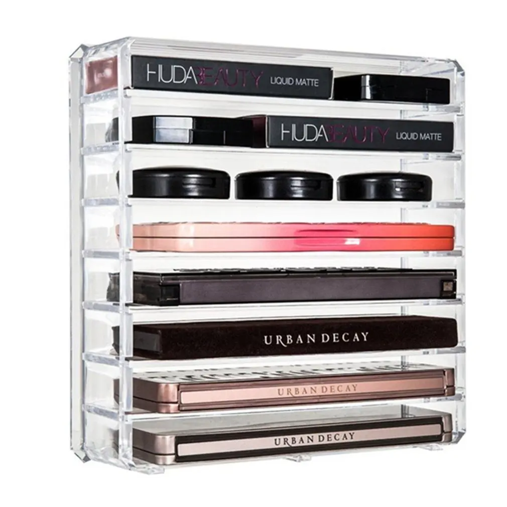 

8 Grid Lattice Clear Acrylic Eyeshadow Lipsticks Holder Makeup Brush Organizer