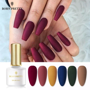 

BORN PRETTY Matte Color UV Gel Nail Polish 6ml Black White Soak Off Nail Art UV Gel Varnish Top Base Coat Autumn Winter UV Ge