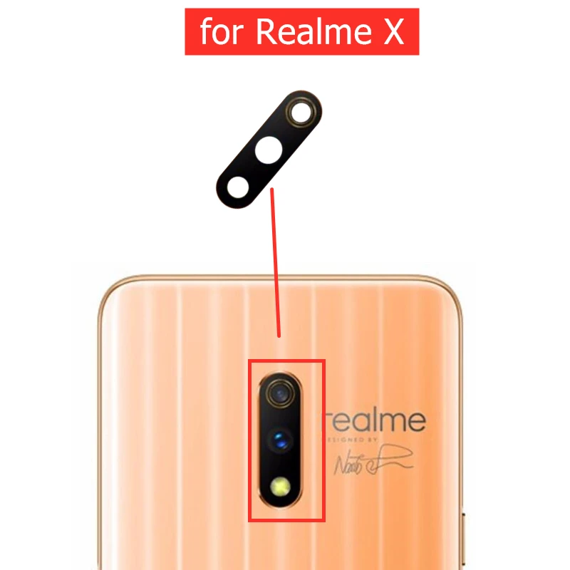 Стеклянный объектив для камеры Realme X 2 шт. задней с клеем 3M OPPO запасные части