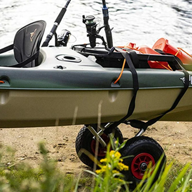 JayCreer Universal Canoe, Kayak & Stand Up Paddle SUP Cart Carrier Trolley With Inflatable Tires