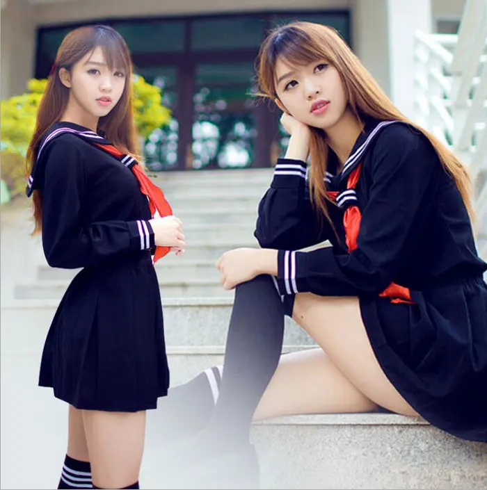 Японская школьная форма для девочек, школьная форма морского флота для девочек, костюм с носками для девочек