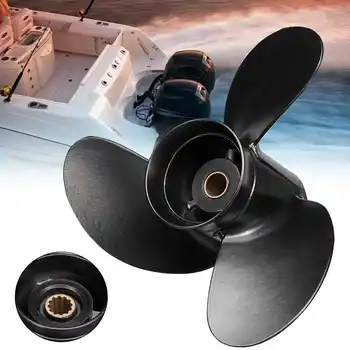 

New Outboard Propeller 3B2W64517-1 8.5X9 Boat for Tohatsu Nissan-Mercury 8-9.8HP Aluminum Alloy 3 Blades Black 12 Spline Tooths