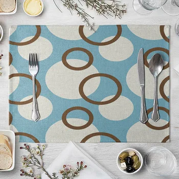 

Creative Geometric Pattern Simple European Style Placemat Drawer Mat Western Restaurant Napkin Placemat Heat Insulation Coaster