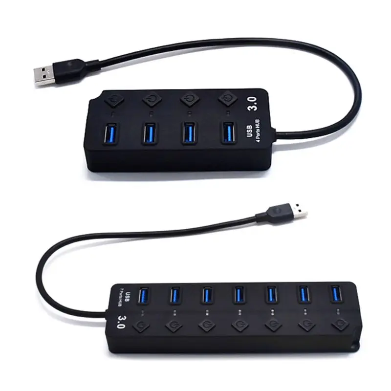 Высокоскоростной 4/7 usb порты USB 3,0 концентратор расширитель сплиттер адаптер питания для MacBook PC компьютер ноутбук зарядное устройство аксессуары