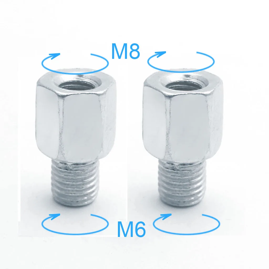 Motorcycle Mirror 1 Pair (2 Pcs) Scooter Motorcycle Rear Mirror Adapters M10 10mm M8 8mm to 6mm M6 Male Female Right hand thread Changing Screw