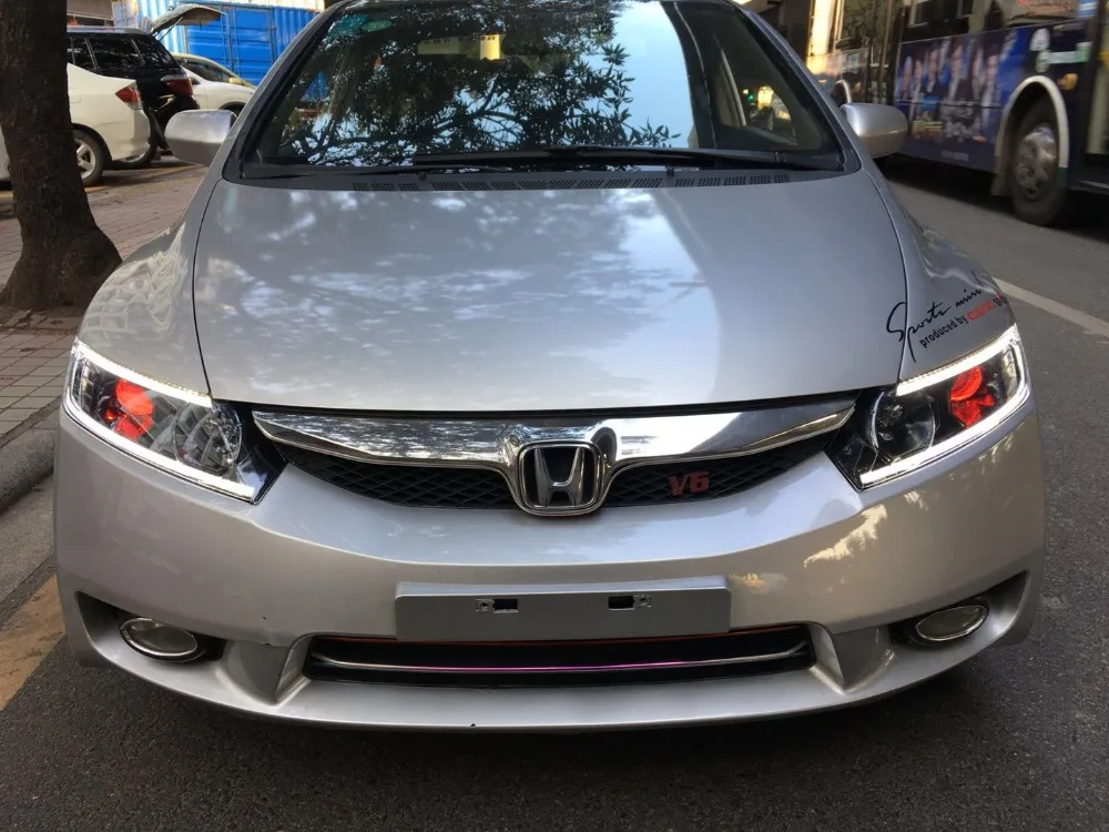 Автомобильный Стайлинг для Honda 8th Civic 2006-2011 фары для civic DRL Объектив светодиодный фары с динамическим поворотом