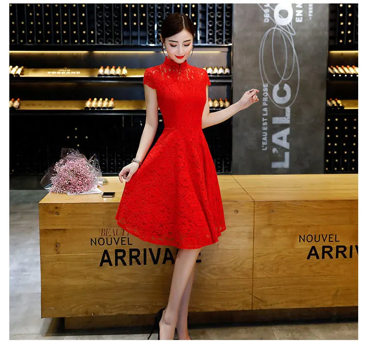 Cheongsam, женское летнее кружевное Открытое платье для девочек, маятник, основная юбка, улучшенное чонсам, группа, Повседневная жизнь, чонсам